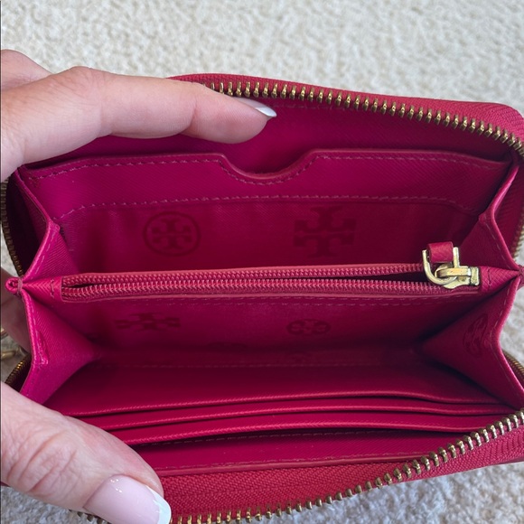 Tory Burch Pink & Orange Perforated Wristlet